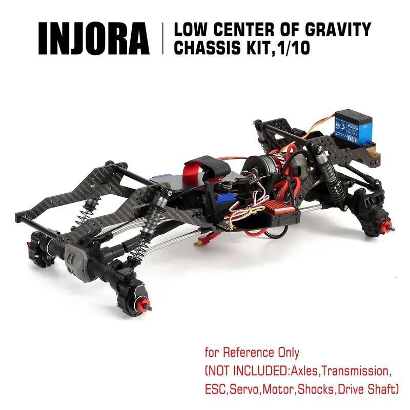 INJORA 313/324mm LCG Kolfiber Chassi Kit for TRX4