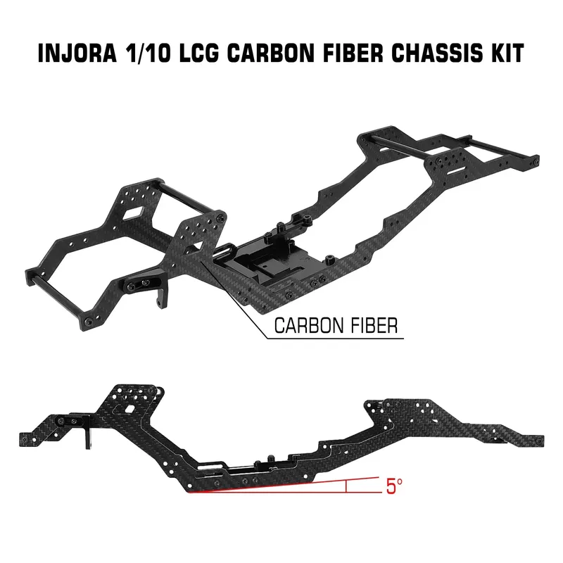 INJORA 313/324mm LCG Kolfiber Chassi Kit for TRX4