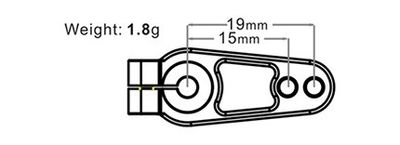 Servohorn Aluminium 25T 15/19mm