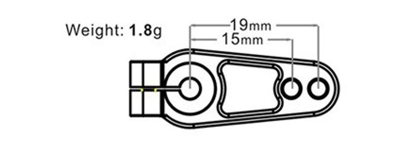 Servohorn Aluminium 25T 15/19mm