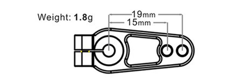 Servohorn Aluminium 25T 15/19mm