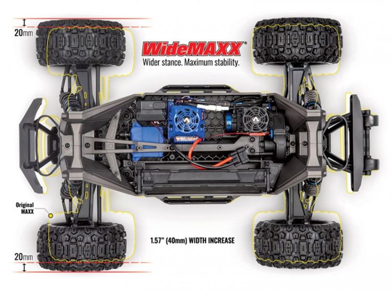 Traxxas MAXX med WideMAXX 4x4 1/10 RTR TQi TSM (levereras utan batteri/laddare)