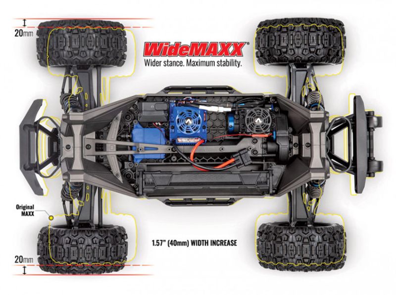 Traxxas MAXX med WideMAXX 4x4 1/10 RTR TQi TSM (levereras utan batteri/laddare)