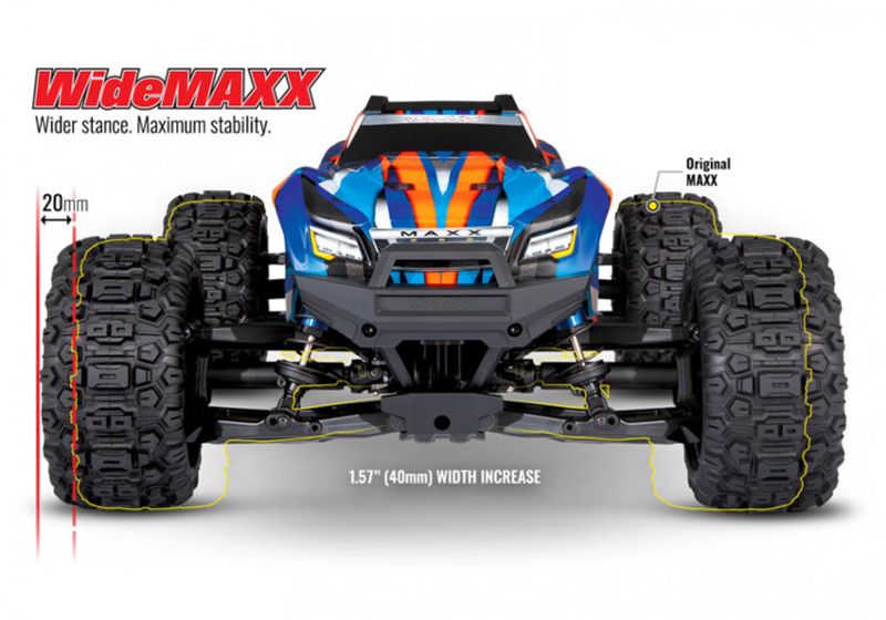 Traxxas MAXX med WideMAXX 4x4 1/10 RTR TQi TSM (levereras utan batteri/laddare)