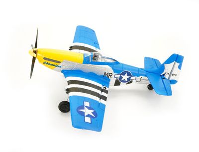 VOLANTEX Blå P-51D MUSTANG 4CH 400MM BORSTAD M/GYRO EPP RTF