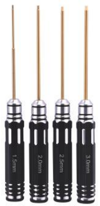 Skruvmejsel Set Alu Insex Svart/silver 1.5 2.0 2.5 3.0