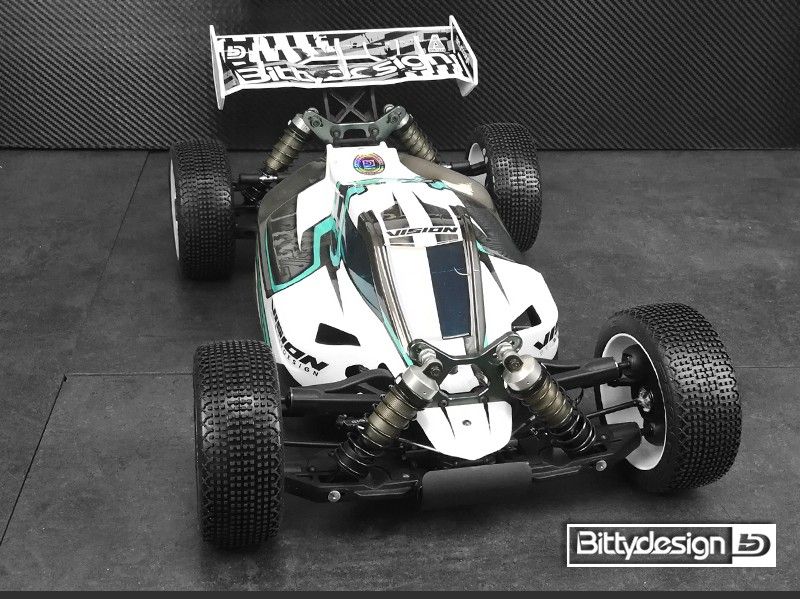 Kaross Vision Bittydesign Mugen MBX8E Omålad
