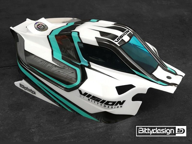 Kaross Vision Bittydesign Mugen MBX8E Omålad