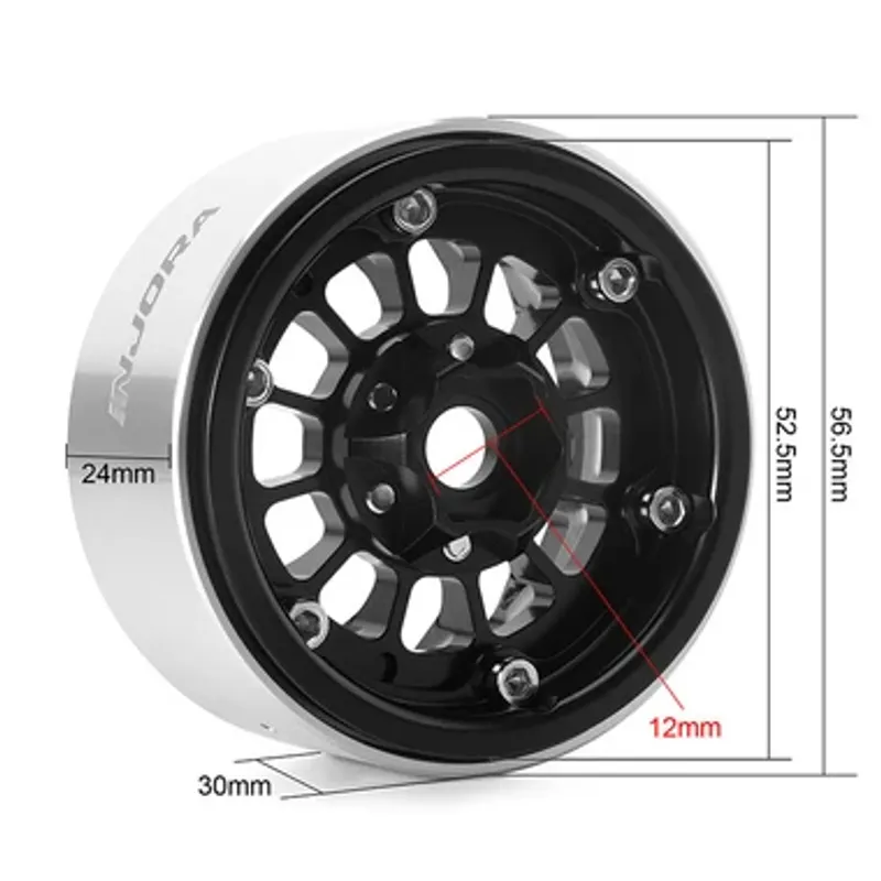 INJORA 1.9" Turbine Deep Dish fälgar för 1/10 RC Crawler (81,6g / styck)