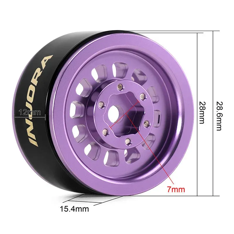 INJORA 1.0" Turbine Deep Dish -4.7mm Offset Fälgar (lila)