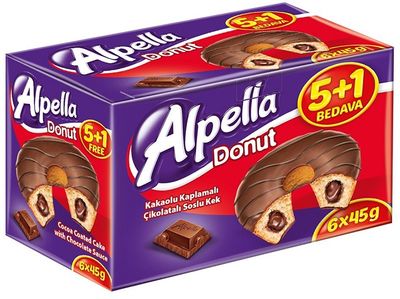 Alpella Donut med chokladfyllning 6x45g