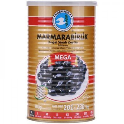 Marmarabirlik Naturliga Stora Svarta Oliver (Mega) 6x800g