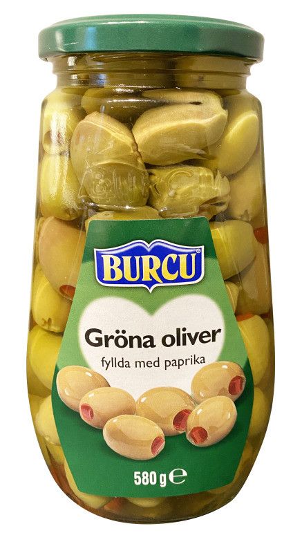 Burcu Gröna Oliver Med Paprika 12x580g