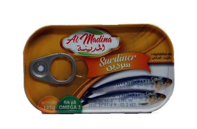 AlMadina Sardiner I Vegetabilisk Olja 50x125g