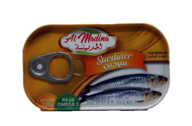 Al Madina Sardiner I Vegetabilisk Olja 50x125g