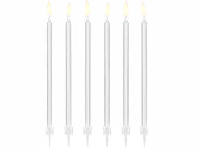 Tårtljus, vita, 12-pack