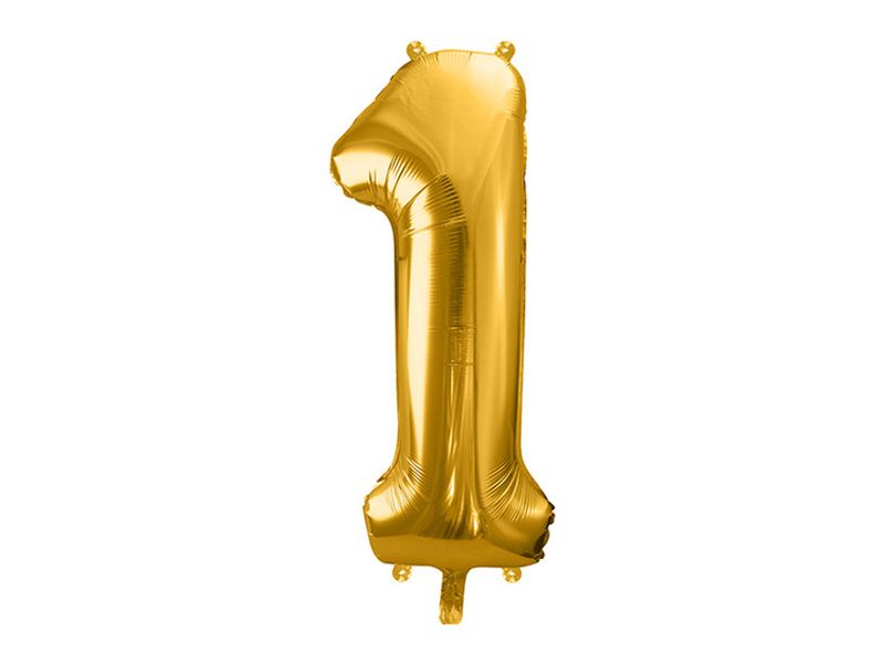 Sifferballong, stor, guld
