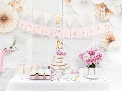 Cake topper, Mr&Mrs, guld
