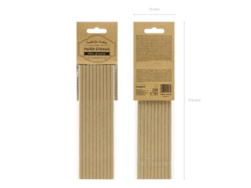 Pappsugrör, naturfärg, 10-pack