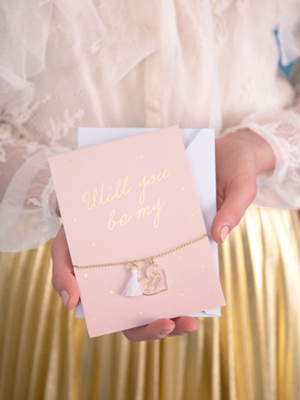 Kort med armband, till blivande brudtärna