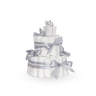 Blöjtårta DIY silver