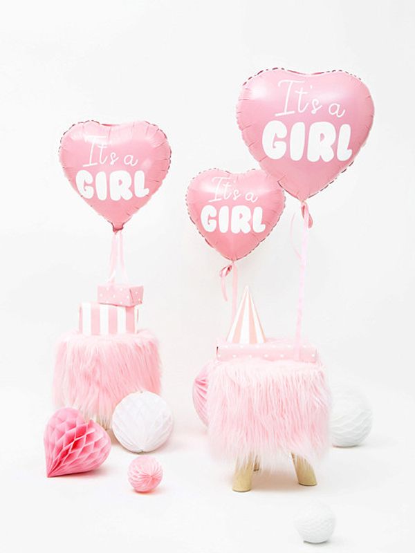 Folieballong, Its a girl, rosa