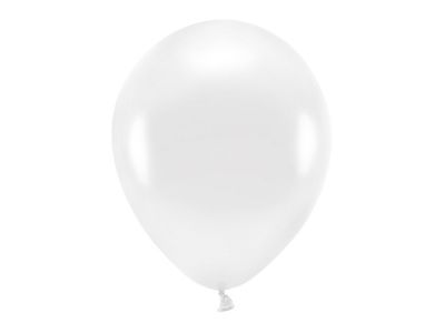 Ballong EKO, metallic vit, 10-pack