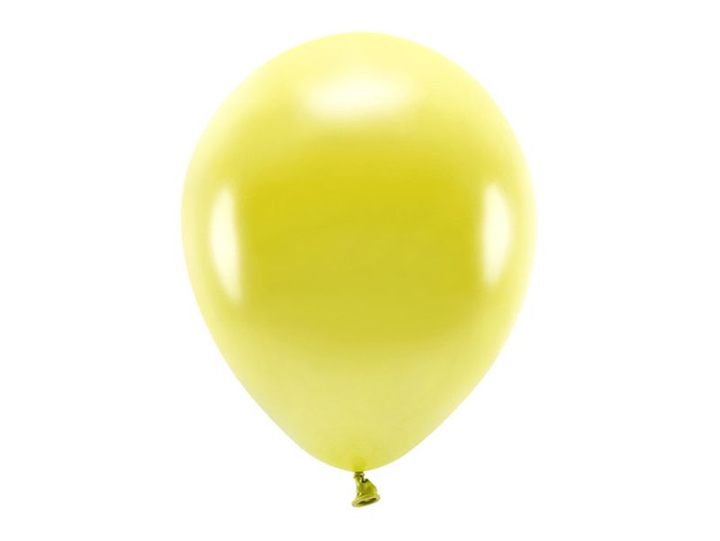 Ballong EKO, metallic gul, 10-pack