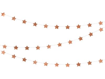Girlang med stjärnor i roséguld