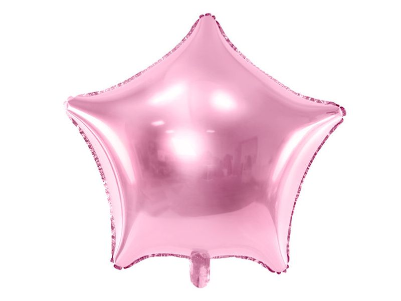Folieballong, stjärna, rosa