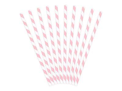 Pappsugrör, rosa, 10-pack