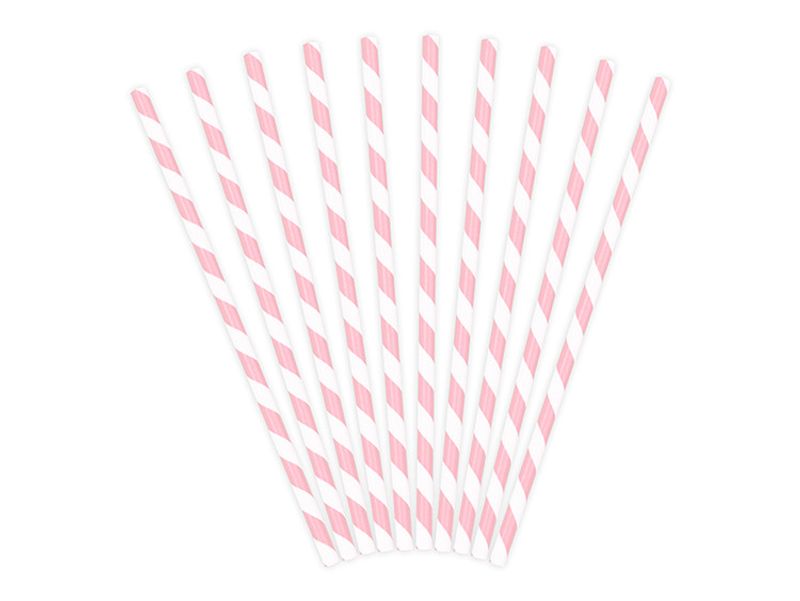 Pappsugrör, rosa, 10-pack