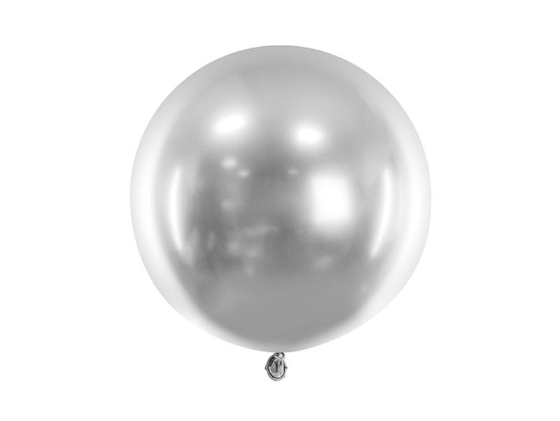 Ballong, stor, glossy silver