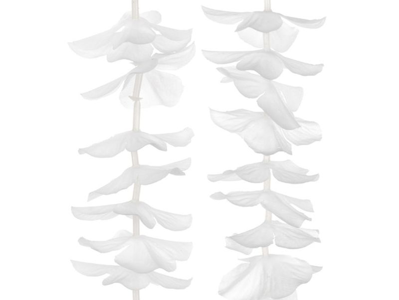 Girlang, blommor, vita
