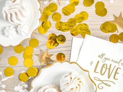 Konfetti, guld metallic, runda