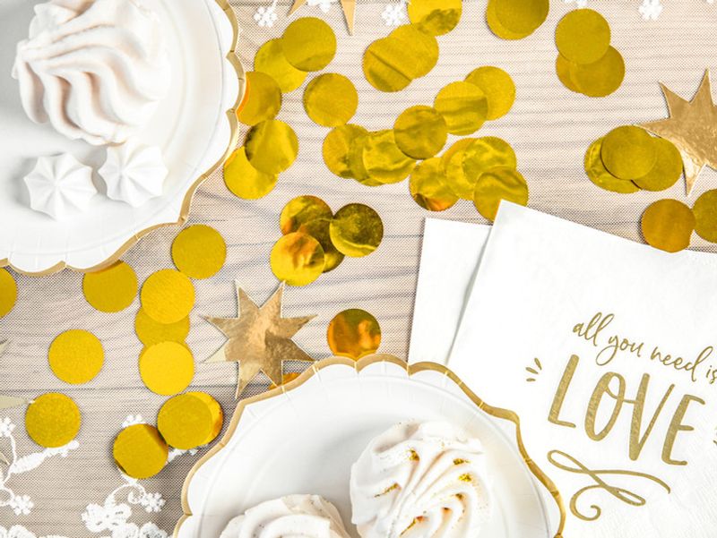 Konfetti, guld metallic, runda