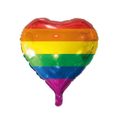 Folieballong, Hjärta, regnbågsfärgad