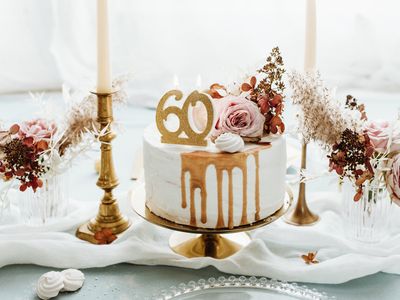 Tårtljus, 60 år, guld