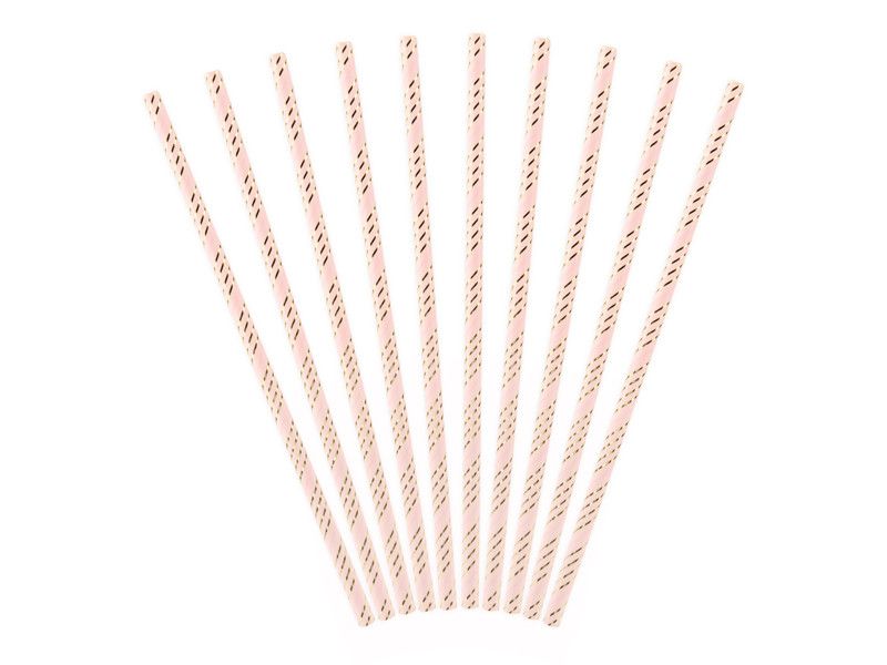Pappsugrör, guld rosa, 10-pack