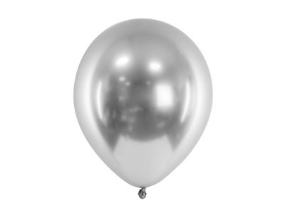 Glossy silver ballong