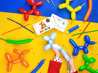 Figurballong, färgmix, 30-pack med pump