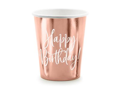 Pappmugg Happy Birthday Roséguld