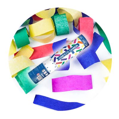 konfettikanon färg papper