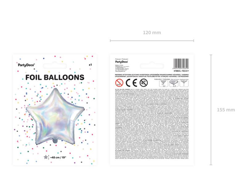 Folieballong, stjärna, iridescent