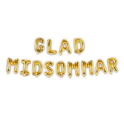 Folieballong, Glad Midsommar, Guld