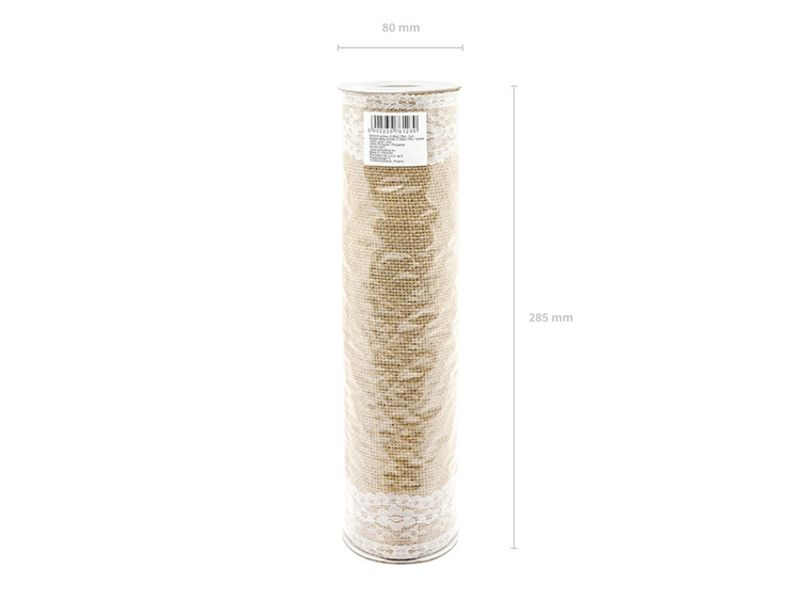 Bordslöpare, Jute, Vit spets