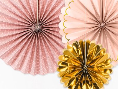 Pin Wheels rosa och guld, 3-pack