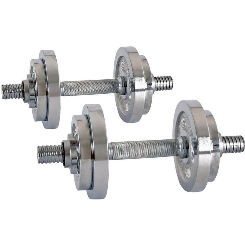 Hantelset 2 x 10 kg justerbare