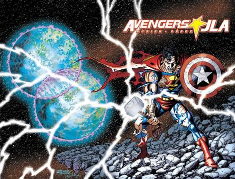 AVENGERS JLA #4 FACSIMILE EDITION CVR A GEORGE PEREZ WRAPAROUND