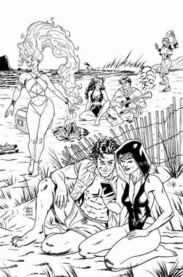 TITANS #2 CVR E JOE QUINONES SWIMSUIT CARD STOCK VAR